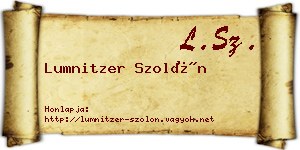 Lumnitzer Szolón névjegykártya